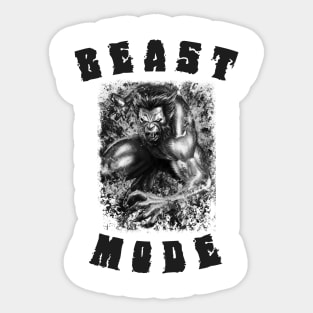 Beast Mode Monochrome Sticker